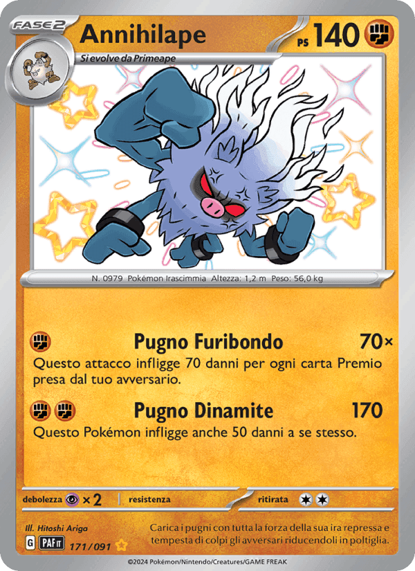 Annihilape, card 171 from Destino di Paldea
