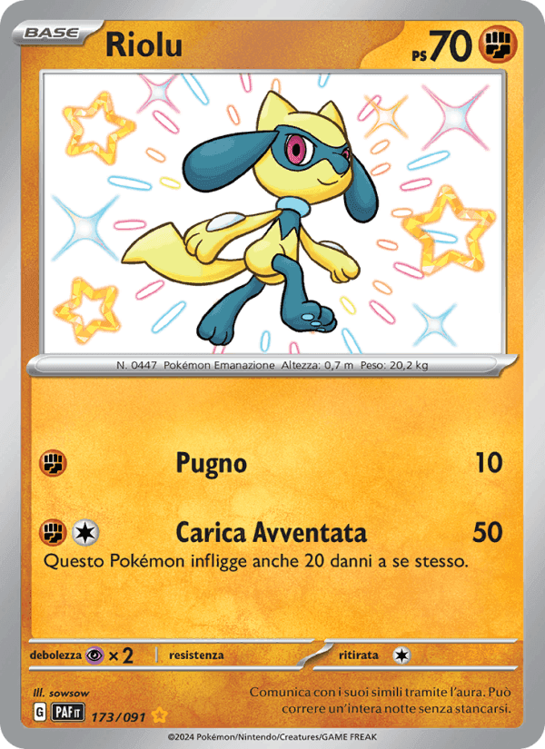 Riolu, carte 173 de Destino di Paldea