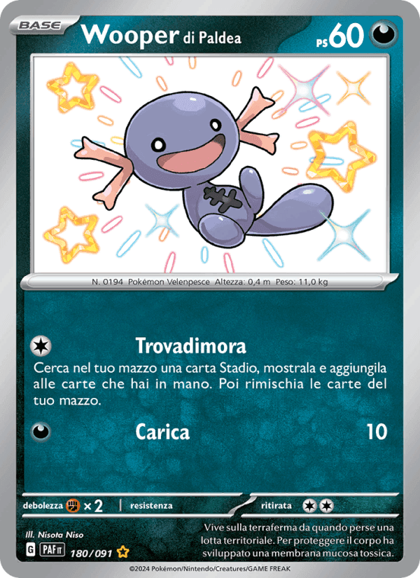 Wooper di Paldea, carta 180 di Destino di Paldea