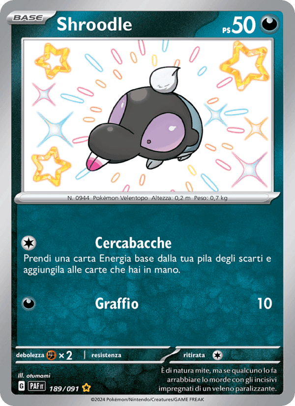 Shroodle, card 189 from Destino di Paldea
