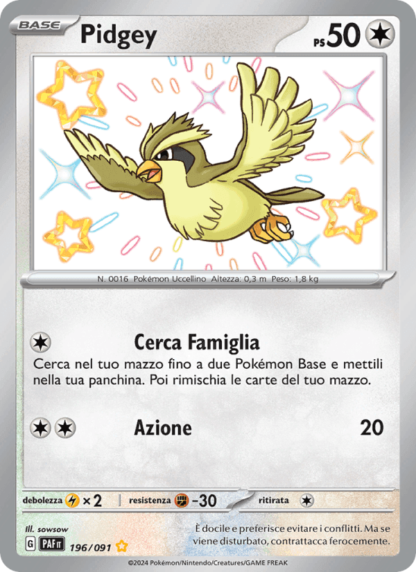 Pidgey, carta 196 di Destino di Paldea