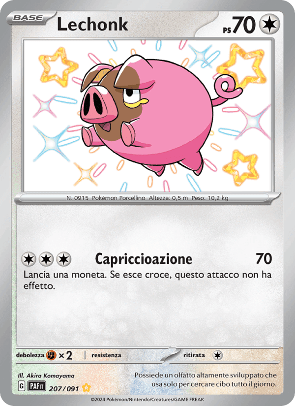 Lechonk, carte 207 de Destino di Paldea