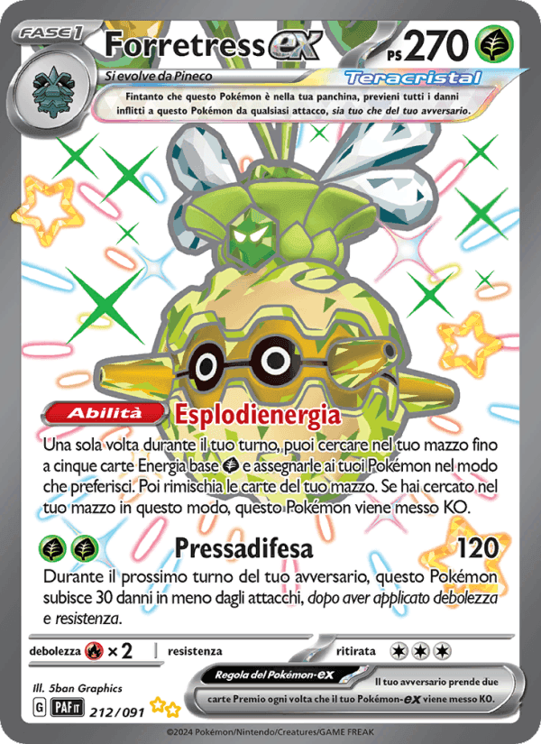 Forretress-ex, card 212 from Destino di Paldea