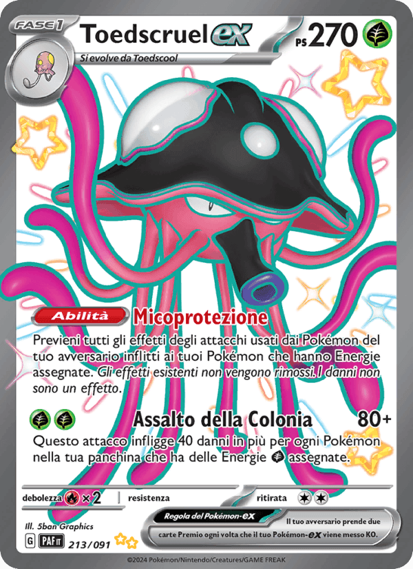 Toedscruel-ex, card 213 from Destino di Paldea