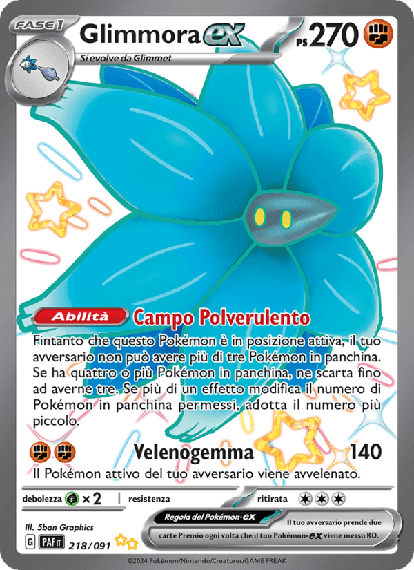 Glimmora-ex, carta 218 di Destino di Paldea