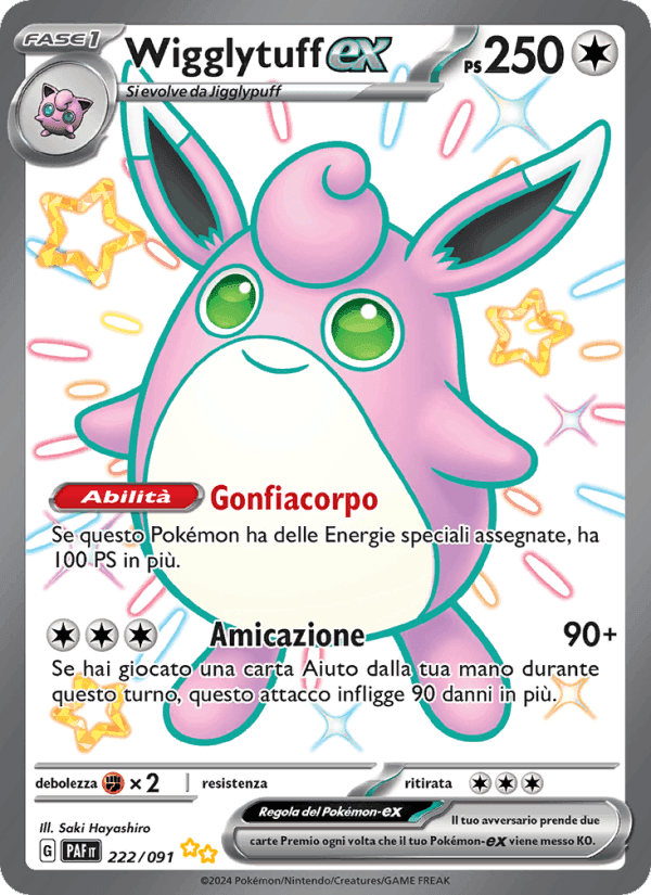 Wigglytuff-ex, carta 222 di Destino di Paldea