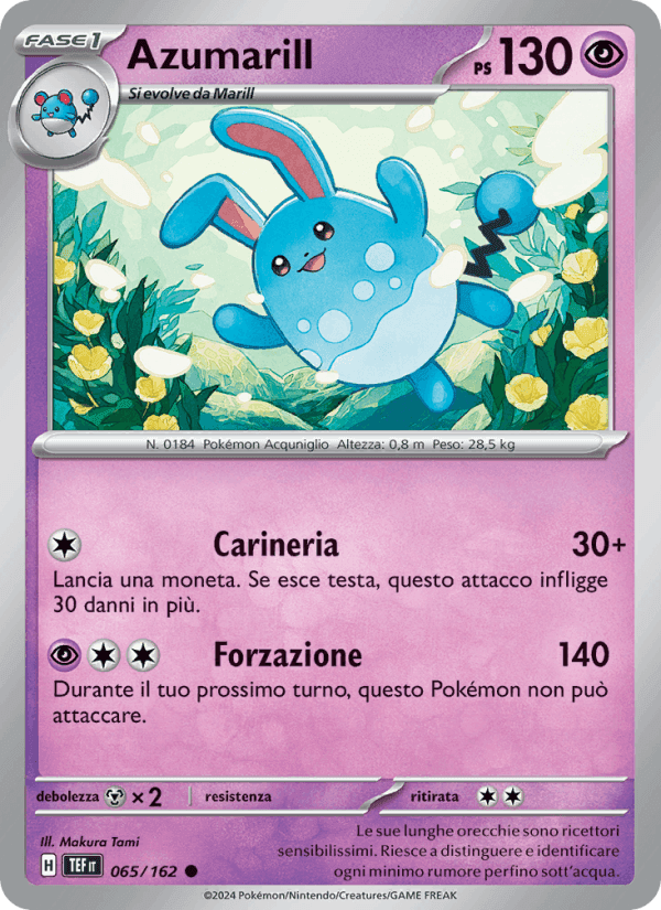 Azumarill, carta 065 di Cronoforze