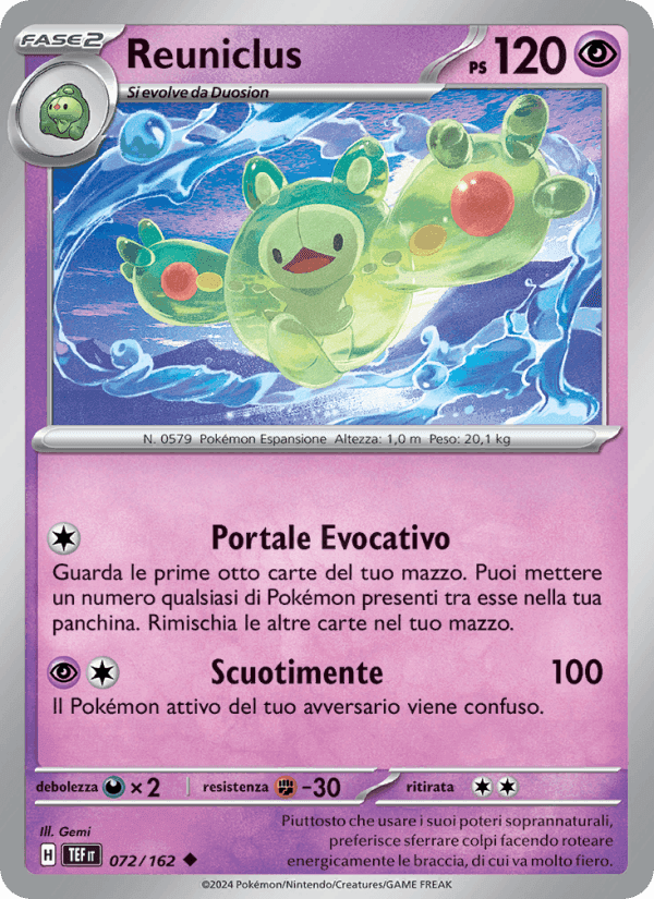 Reuniclus, carta 072 di Cronoforze