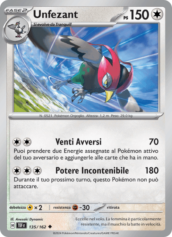 Unfezant, carta 135 di Cronoforze