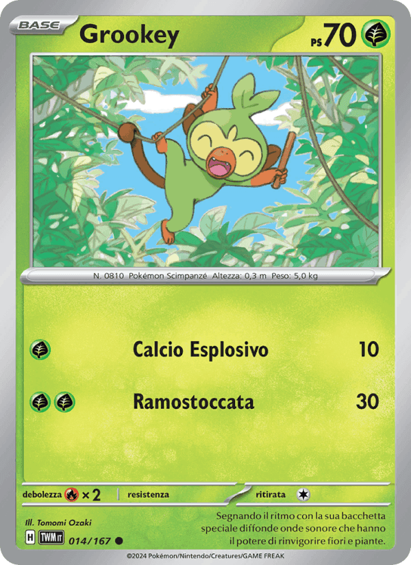 Grookey, carta 014 di Crepuscolo Mascherato