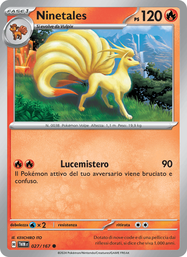 Ninetales, carta 027 di Crepuscolo Mascherato