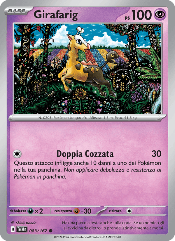 Girafarig, carta 083 di Crepuscolo Mascherato