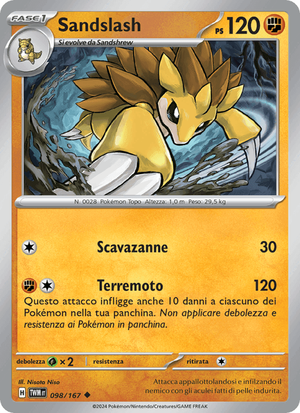 Sandslash, carta 098 di Crepuscolo Mascherato