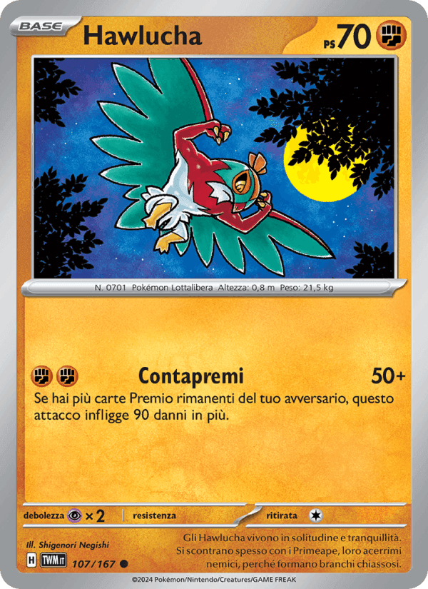 Hawlucha, carta 107 di Crepuscolo Mascherato