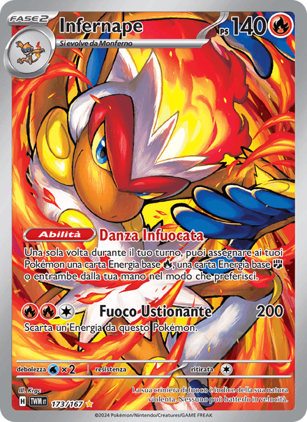 Infernape, carta 173 di Crepuscolo Mascherato