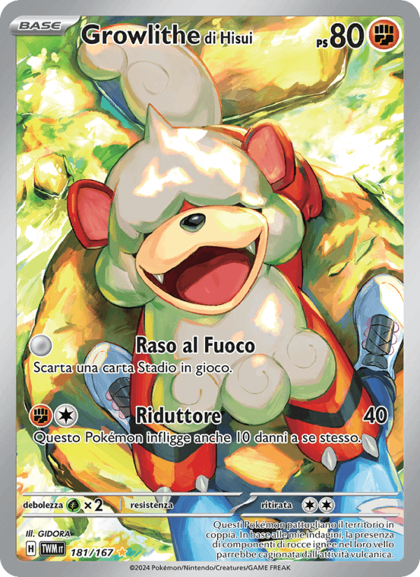 Growlithe di Hisui, carta 181 di Crepuscolo Mascherato