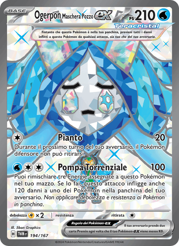 Ogerpon Maschera Pozzo-ex, carta 194 di Crepuscolo Mascherato