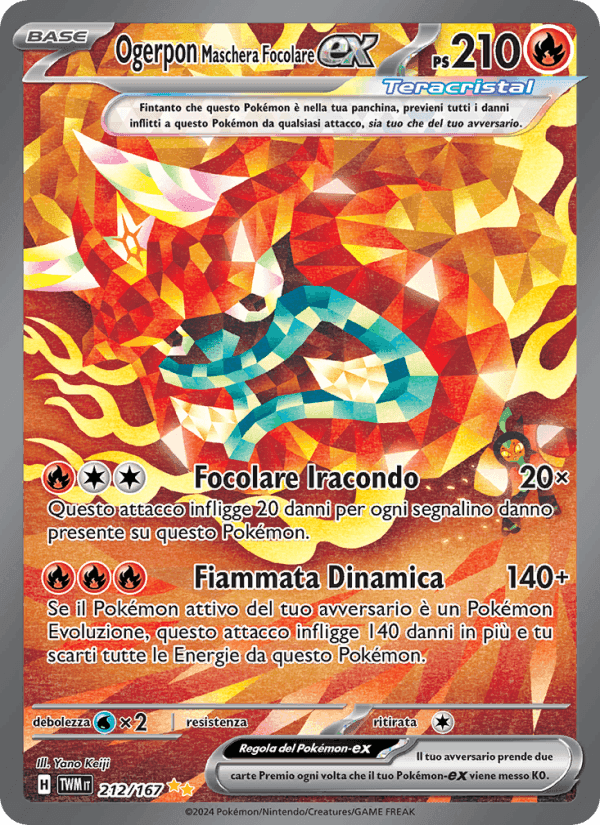 Ogerpon Maschera Focolare-ex, card 212 from Crepuscolo Mascherato