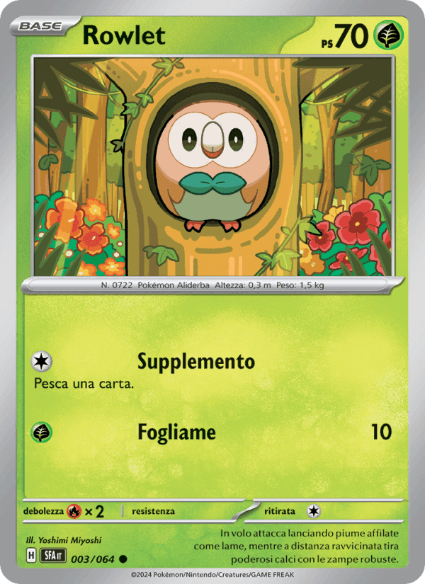 Rowlet, carta 003 di Segreto Fiabesco