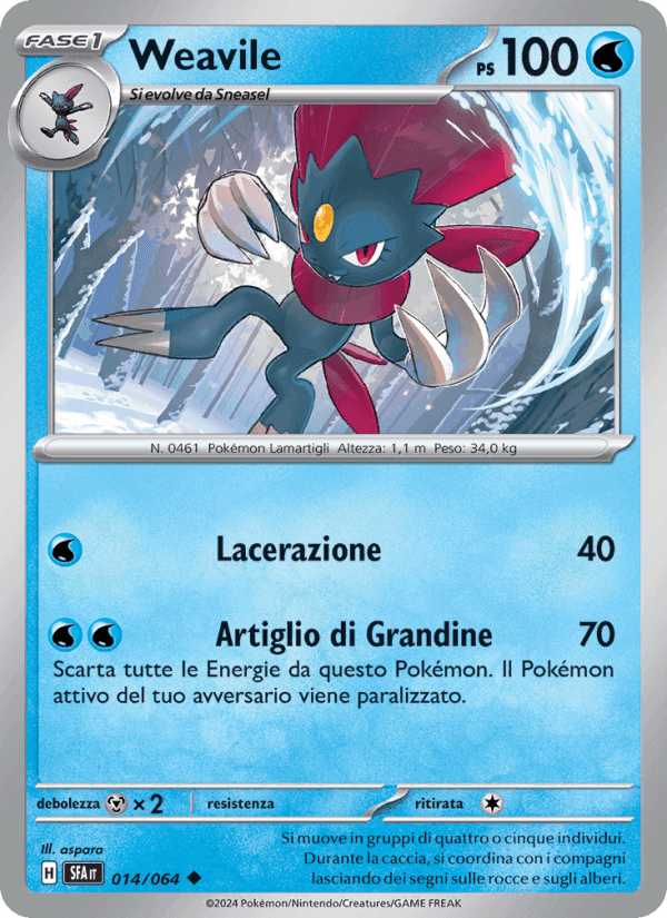 Weavile, carta 014 di Segreto Fiabesco