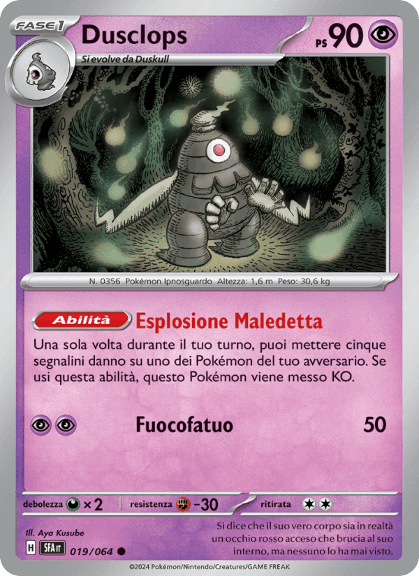 Dusclops, card 019 from Segreto Fiabesco