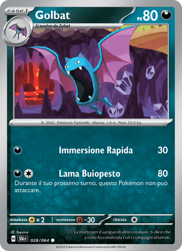 Golbat, carta 028 di Segreto Fiabesco