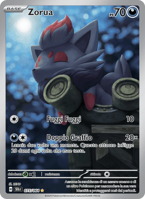 Zorua, carte 075 de Segreto Fiabesco