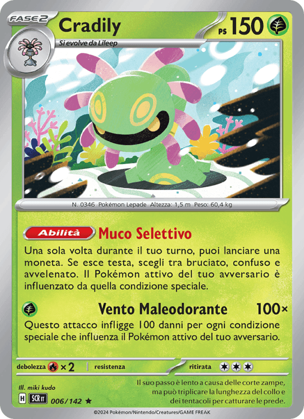 Cradily, carta 006 di Corona Astrale