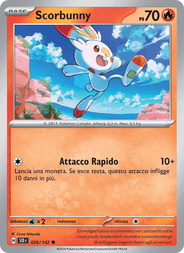 Scorbunny, carta 026 di Corona Astrale