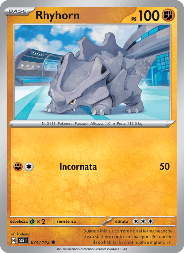 Rhyhorn, carta 074 de Corona Astrale