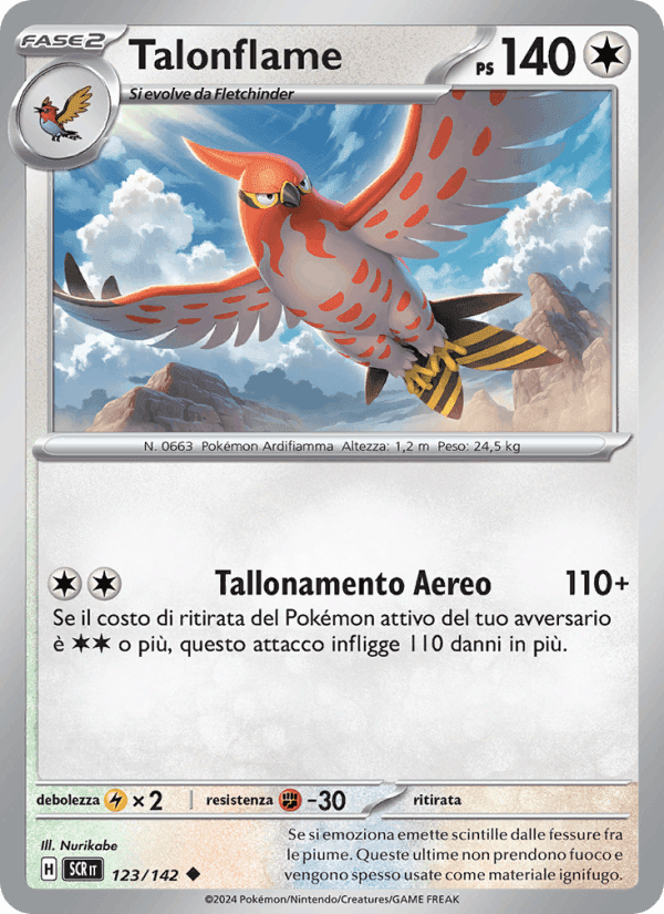 Talonflame, carta 123 di Corona Astrale