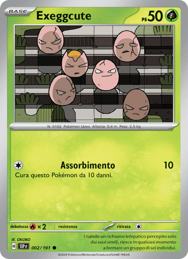 Exeggcute, carte 002 de Scintille Folgoranti