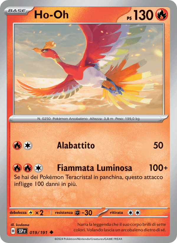 Ho-Oh, carta 019 di Scintille Folgoranti