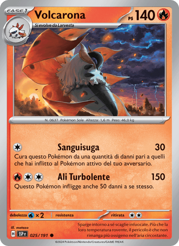 Volcarona, carte 025 de Scintille Folgoranti