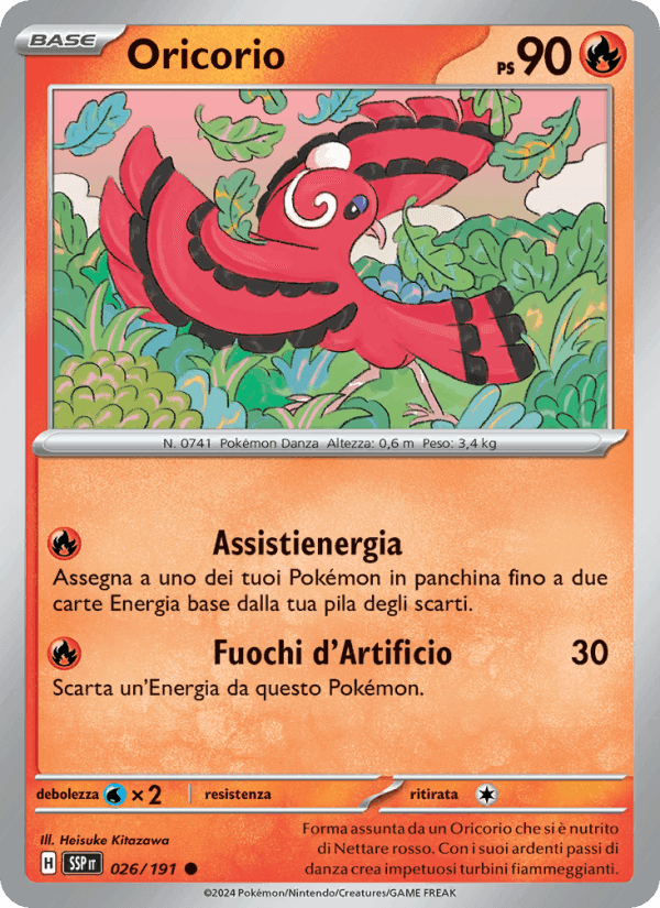 Oricorio, carta 026 di Scintille Folgoranti