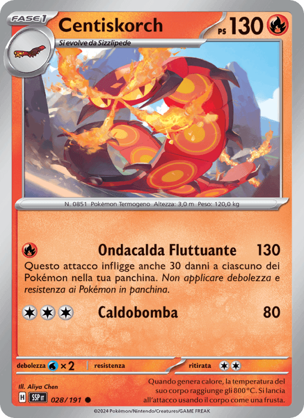 Centiskorch, carta 028 di Scintille Folgoranti