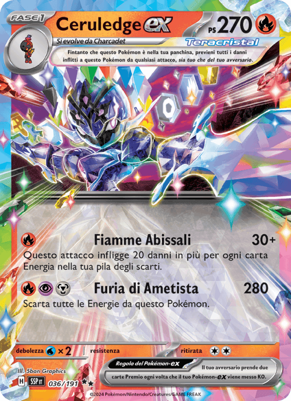 Ceruledge-ex, carta 036 di Scintille Folgoranti