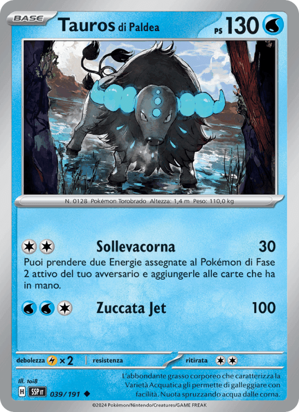 Tauros di Paldea, carta 039 di Scintille Folgoranti