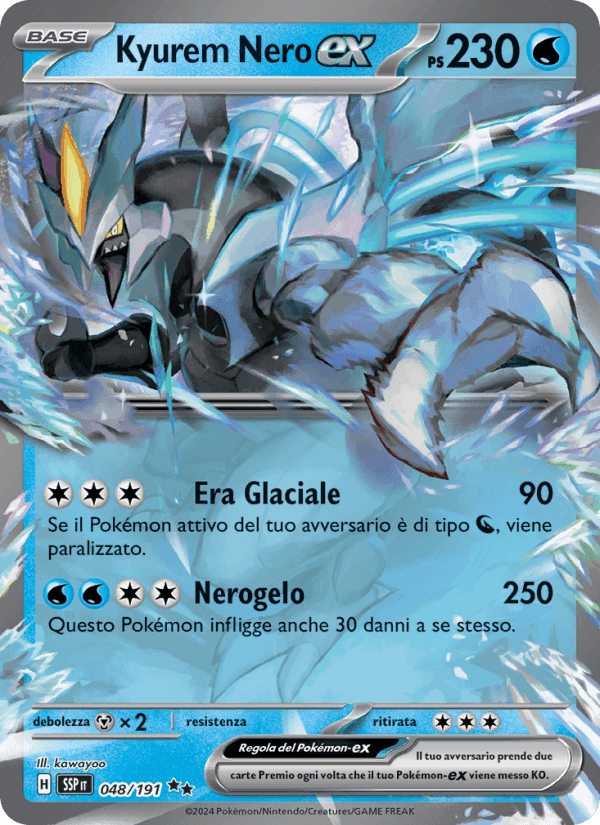 Kyurem Nero-ex, carte 048 de Scintille Folgoranti