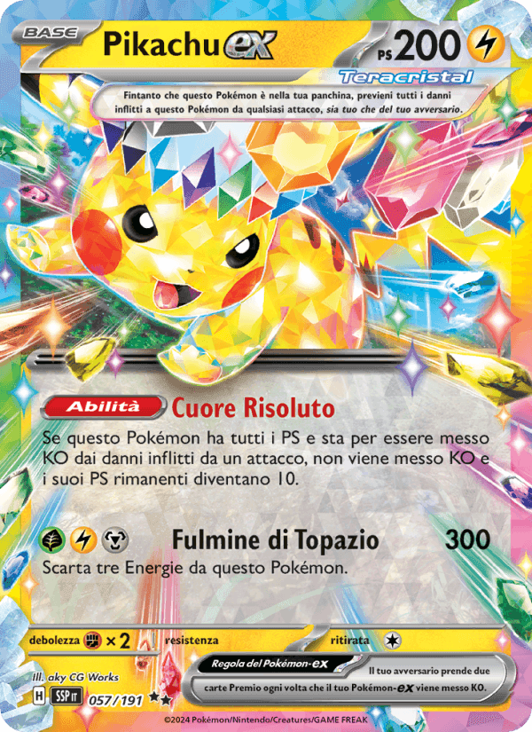 Pikachu-ex, carta 057 di Scintille Folgoranti