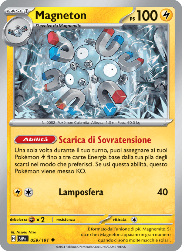 Magneton, carta 059 di Scintille Folgoranti