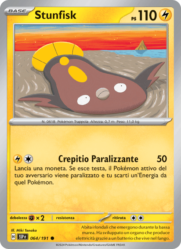 Stunfisk, card 064 from Scintille Folgoranti