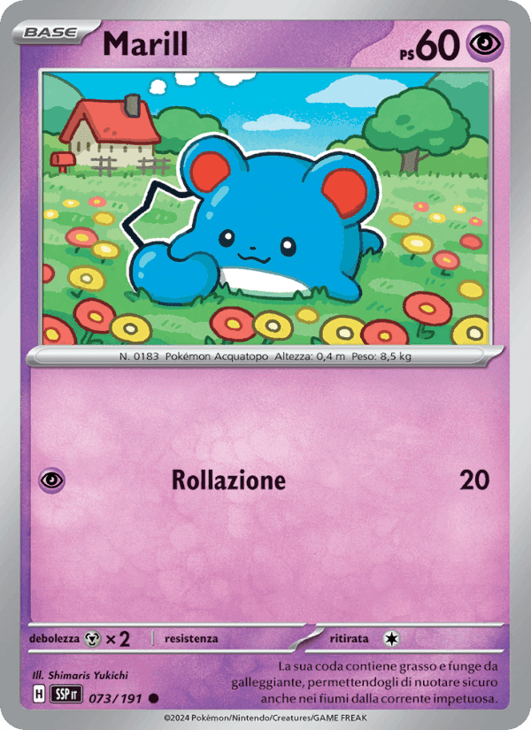 Marill, carta 073 di Scintille Folgoranti