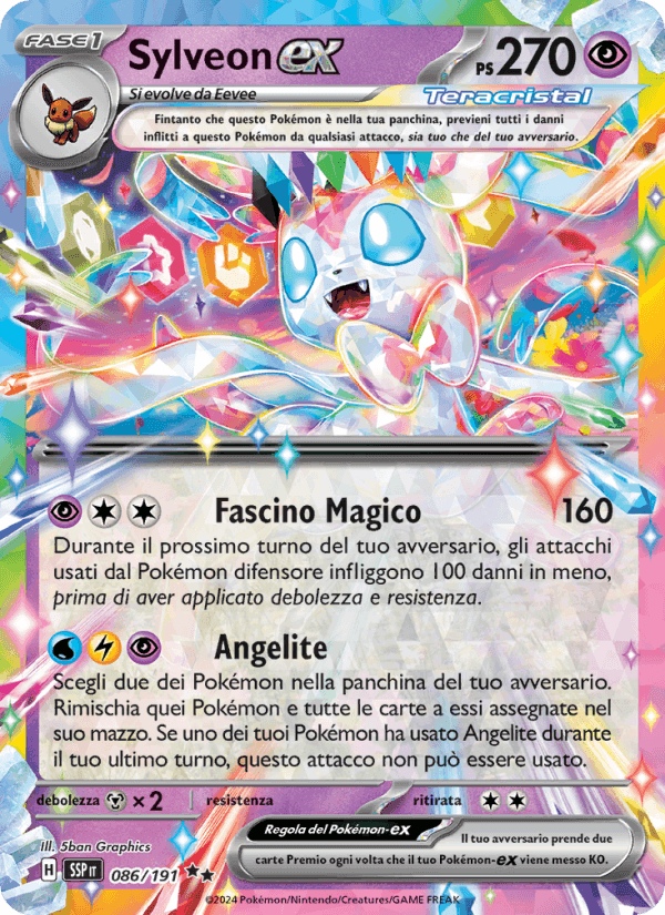 Sylveon-ex, carta 086 di Scintille Folgoranti