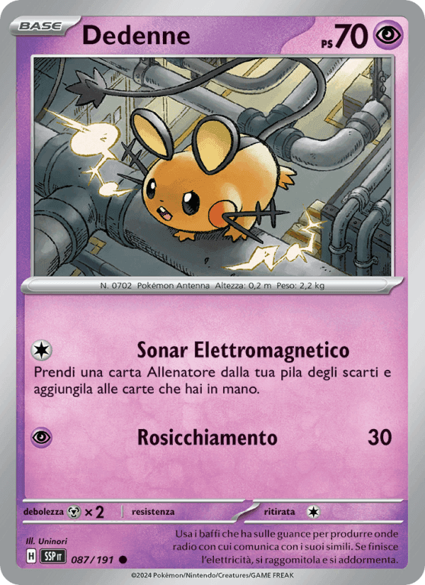 Dedenne, carta 087 di Scintille Folgoranti