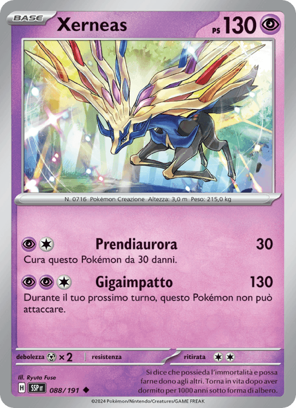 Xerneas, carta 088 di Scintille Folgoranti