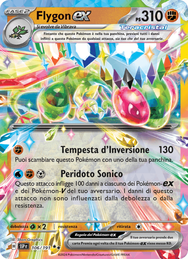 Flygon-ex, carta 106 di Scintille Folgoranti