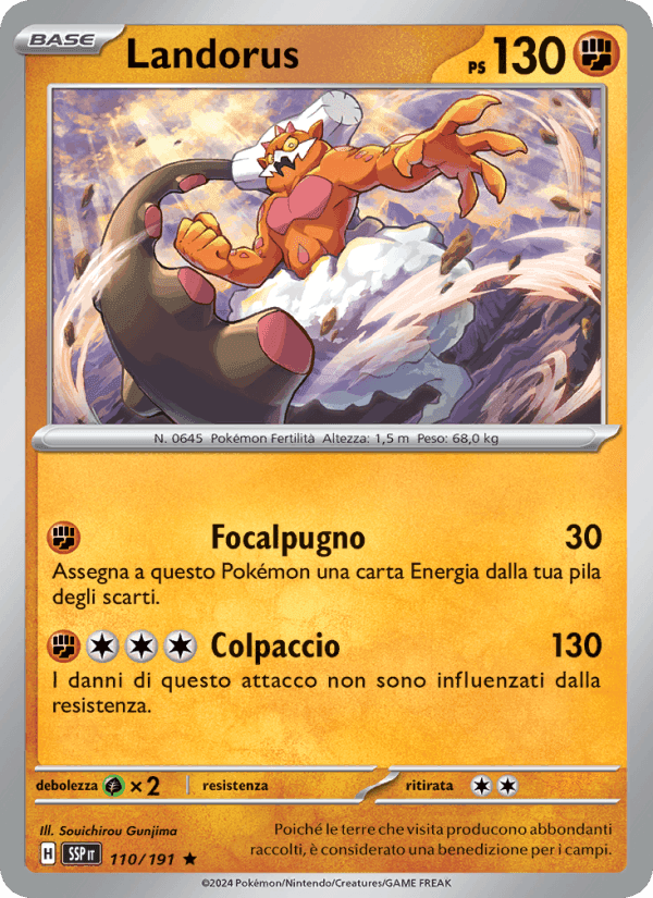 Landorus, carta 110 di Scintille Folgoranti