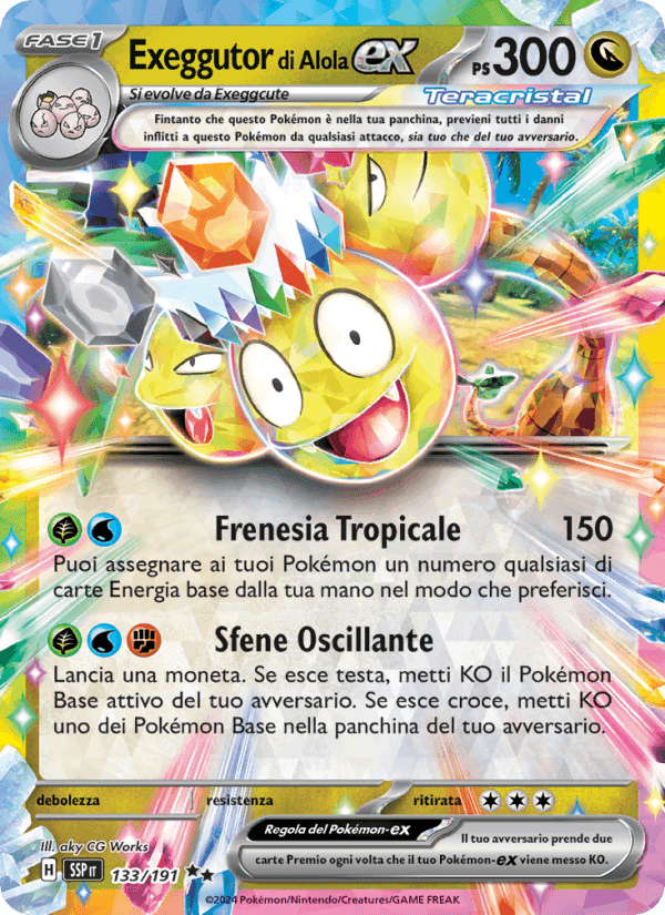 Exeggutor di Alola-ex, carta 133 di Scintille Folgoranti