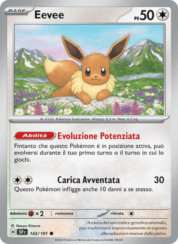 Eevee, carta 143 di Scintille Folgoranti